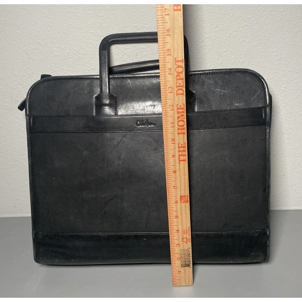 Vintage Cole Haan Black Leather Briefcase Organizer Attaché Laptop Bag
